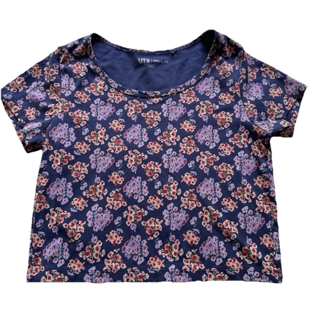 Uniqlo Paul & Joe 2022 Collection Navy Floral Cropped Top Size Large